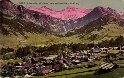 Ak Adelboden Kanton Bern Schweiz,  Berglandschaft, Wildstrubel, Architektur, Natur, schöne Aussic