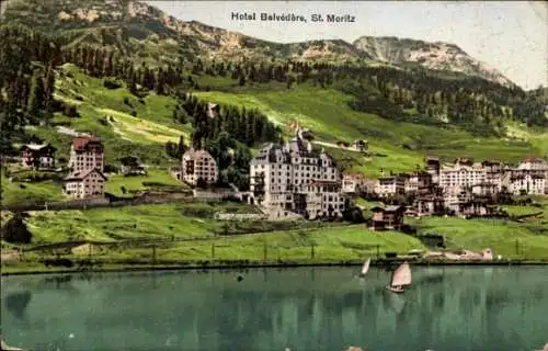 Ak Sankt Moritz Kanton Graubünden, Hotel Belvédère