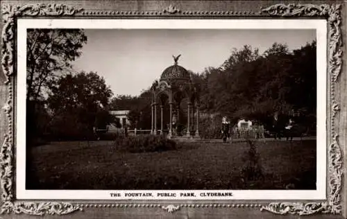 Passepartout Ak Clydebank Scotland, Fountain, Public Park