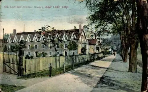 Ak Salt Lake City Utah USA, Lion and Beehive Houses