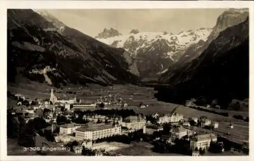 Ak Engelberg Kanton Obwalden Schweiz, Berglandschaft, Stadtansicht, Schneegebirge,  Architektur