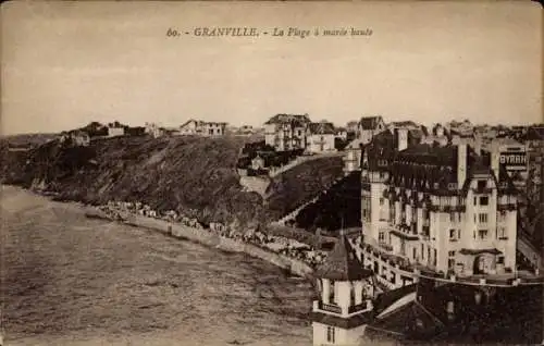 Ak Granville Manche, Küstenlandschaft, Villen, Meer, 'BYRRH' Werbung