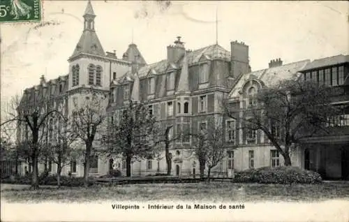 Ak Villepinte Seine-Saint-Denis, Krankenhaus, Gebäude, Bäume, schwarz-weiß