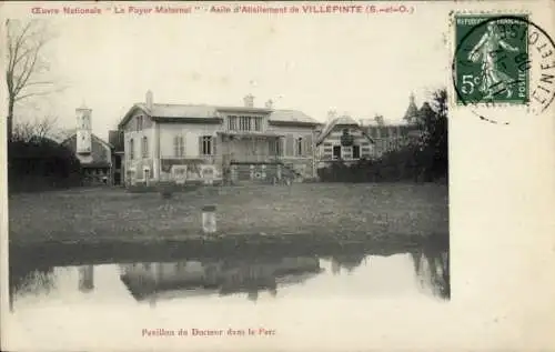 Ak Villepinte Seine-Saint-Denis, Asile d'Allaitement, Pavillon du Docteur dans le Parc