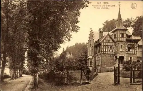 CPA Spa Wallonie Liège, Avenue de Barisart, Red castle