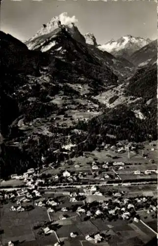 Ak Innertkirchen Kanton Bern, Landschaft mit Bergen, Tälern und Häusern, schwarz-weiß Fotografie