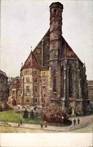 Künstler Ak Pendl, Wien 1. Innere Stadt, Blick auf die Minoritenkirche