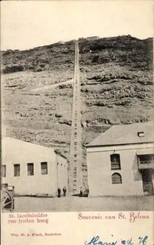 Ak St. Helena Südafrika, St. Jacobsladder, 700 Treden, Souvenir von St. Helena