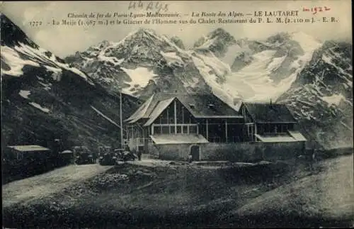 Ak Col du Lautaret Hautes Alpes, Chemin de fer de Paris-Lyon-Mediterranee, Ma Melje, Glacier