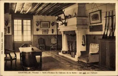 Ak Croutelle Vienne, Chateau de la Motte, Salle d'Armes