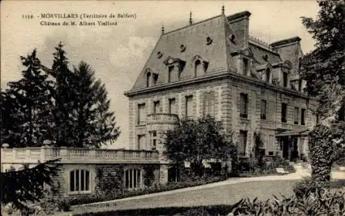 Ak Morvillars Territoire de Belfort, Schloss von Albert Viellard,  Architektur, Gartenanlage