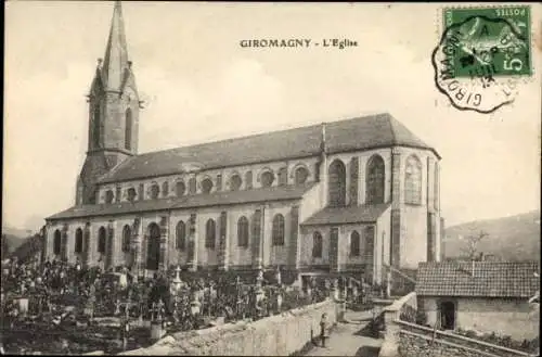 Ak Giromagny Schermenei Territoire de Belfort, Kirche