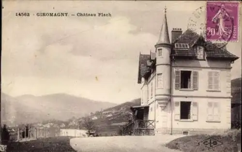 Ak Giromagny Schermenei Territoire de Belfort, Château Flach