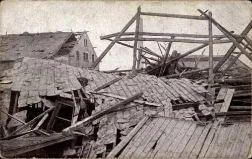 Ak Chemnitz in Sachsen, Sturm-Katastrophe 1916, Zerstörte Dächer