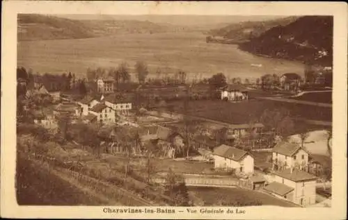 Ak Charavines les Bains Isère, Gesamtansicht, See