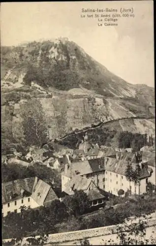 CPA Salins-les-Bains Jura, Le fort St. André, Le Collège, Caserne
