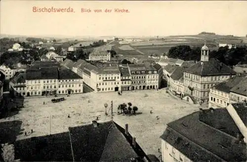 Ak Bischofswerda in Sachsen, Blick von der Kirche, Stadtansicht,  Architektur, ruhiger Platz