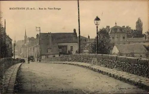 Ak Maintenon Eure et Loir, Rue du Pont Rouge