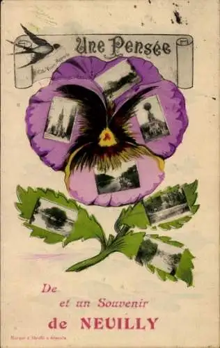 Ak Neuilly sur Seine Hauts de Seine, Blumenmotiv mit Bildern von  geschmackvoll, romantisch