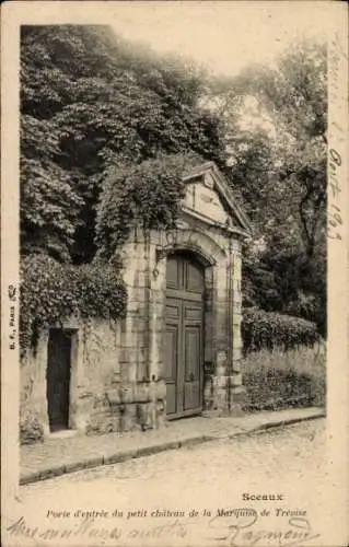 Ak Sceaux Haut de Seine, Eingangstor des kleinen Schlosses der Marquise de Trévise, Paris