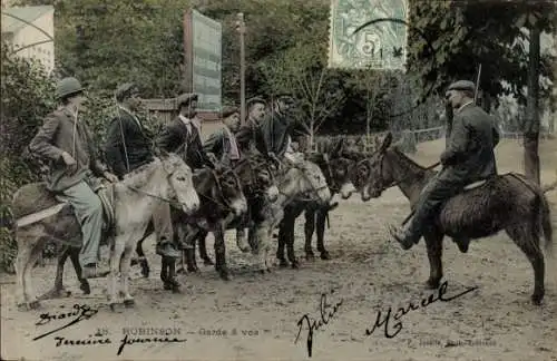 Ak Chaumont Haute-Marne, Männer mit Eseln, Garde à vos, 18. Robinson
