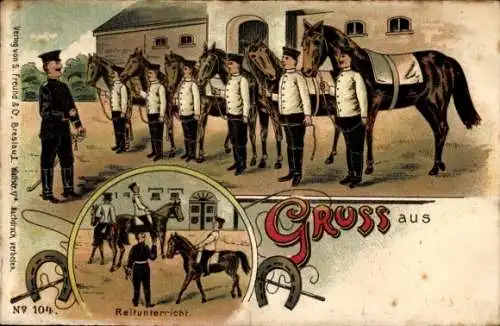 Ak Deutsche Soldaten, Soldatenleben, Reitunterricht