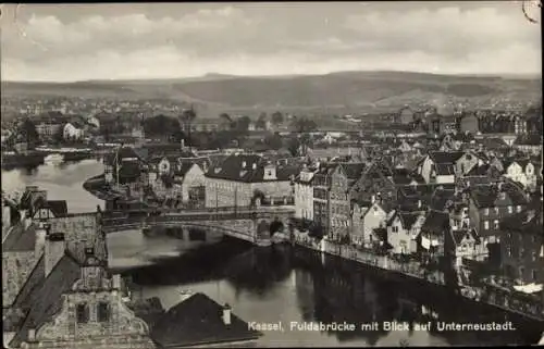 Ak Kassel in Hessen, Fuldabrücke, Blick auf Unterneustadt, Stadtansicht