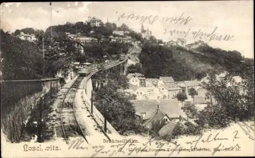 Ak Dresden Loschwitz, Drahtseilbahn