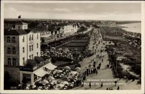 Ak Ostseebad Warnemünde Rostock, Bismarckpromenade, Strand-Diele