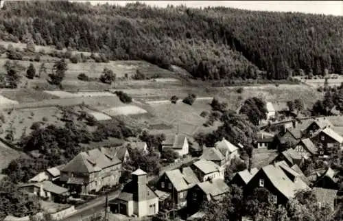 Ak Hirschbach Schleusingen in Thüringen, Unterer Ortsteil, Panorama