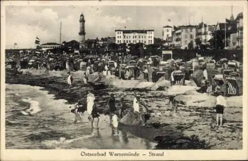 Ak Ostseebad Warnemünde Rostock, Strand