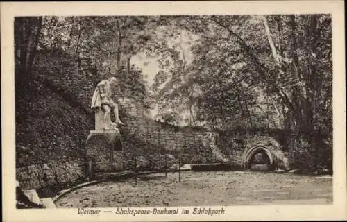 Ak Weimar in Thüringen, Shakspeare Denkmal im Schloßpark