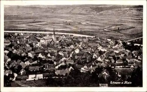 Ak Eltmann in Unterfranken, Stadtansicht mit Kirche, Häusern, Landschaft, Fluss