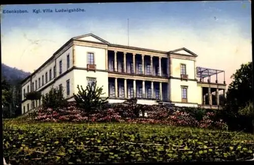 Ak Edenkoben an der Haardt Pfalz,  Kgl. Villa Ludwigshöhe, große Villa, Gartenanlagen
