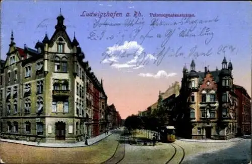 Ak Ludwigshafen am Rhein, Ludwigshafen a. Rh., Printregentenstraße,  Architektur