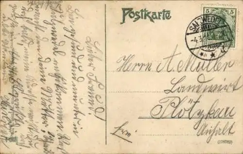 Ak Salzwedel in der Altmark, Rathausturm, Burgstraße, Vor dem Neupervertor, Knabes-Garderoben, Pa