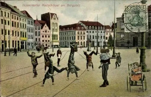 Ak Düsseldorf am Rhein, Düsseldorfer Radschläger, Kinder