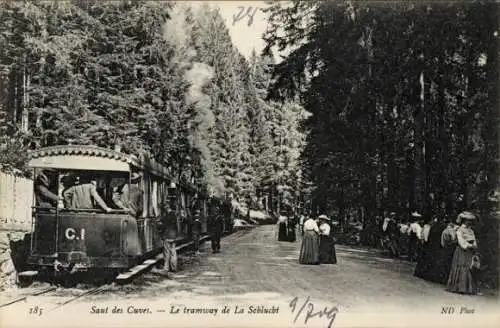 Ak Saut des Cuves Lothringen Vosges, Tramway de La Schlucht