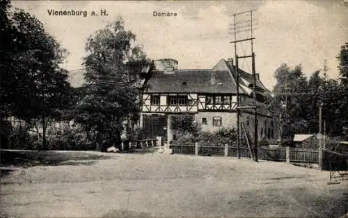 Ak Vienenburg Goslar am Harz, Domäne, Vienenburg a. H., ländliche Architektur, Bäume