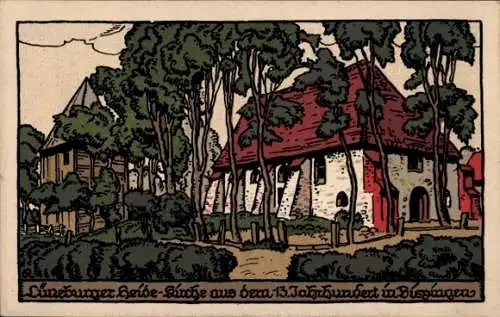 Steindruck Ak Bispingen Lüneburger Heide, Kirche