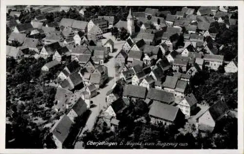 Ak Oberjettingen Jettingen Baden Württemberg, Luftbild von  zahlreiche Häuser, ruhige Umgebung, K