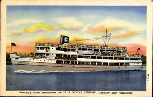 Ak America's Finest Streamliner SS Mount Vernon, Wilson Line