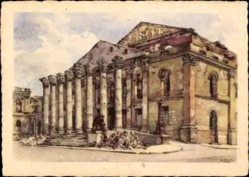 Ak München, Hoftheater, erbaut von Klenze 1823-25, zerstört Dezember 1944