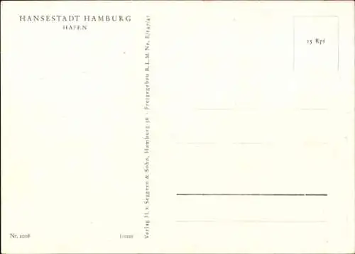 Künstler Ak Hamburg Mitte, Hafenpartie, Dampfer