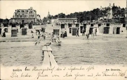 Ak Ostseebad Bansin auf Usedom, Strandpartie