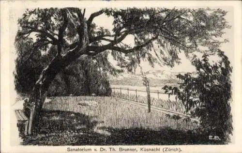 Künstler Ak Küsnacht Kanton Zürich, Sanatorium v. Dr. Th. Brunner