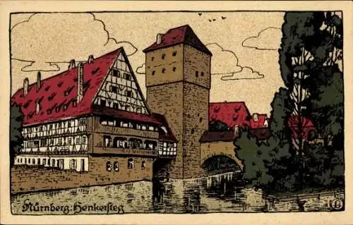 Steindruck Ak Nürnberg in Mittelfranken, Henkersteg