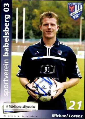 Autogrammkarte Fußballer Michael Lorenz, SV Babelsberg 03, Autogramm