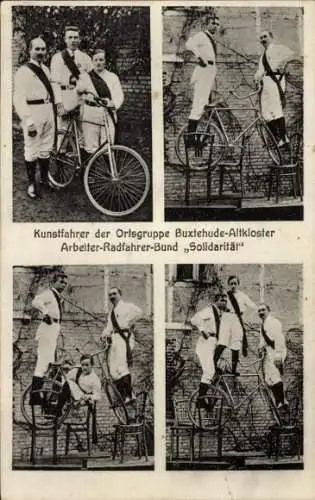 Ak Kunstfahrer der Ortsgruppe Buxtehude-Altkloster, Arbeiter-Radfahrer-Bund Solidarität