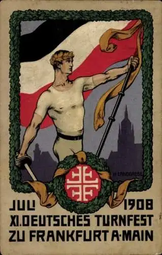 Ak Frankfurt am Main, XI. Deutsches Turnfest 1908